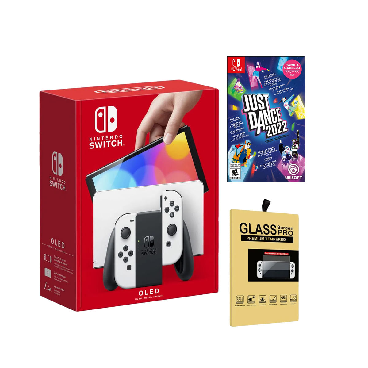 Consola Nintendo Switch Oled Blanca + Just Dance 2022 + Mica