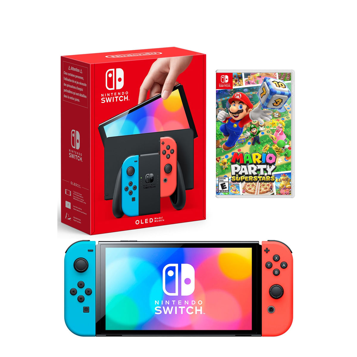 Consola Nintendo Switch Oled Neon + Mario Party Superstars