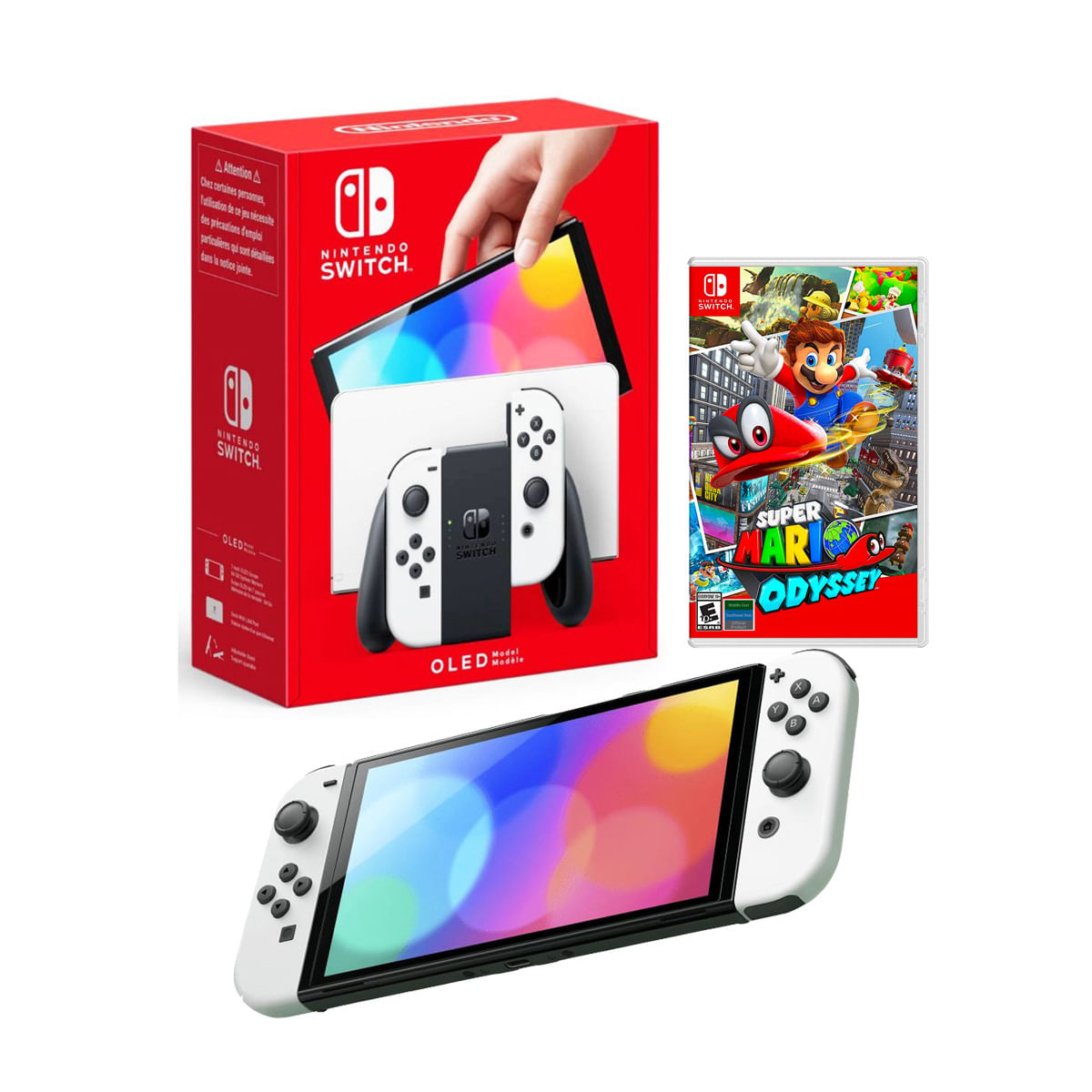 Consola Nintendo Switch Oled Blanco + Mario Odyssey