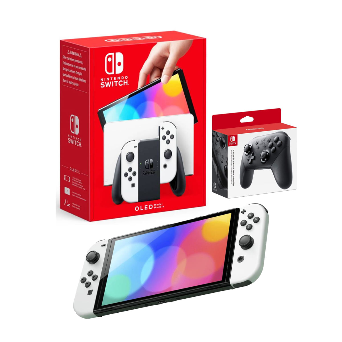 Consola Nintendo Switch Oled Blanco + Mando Pro Controller