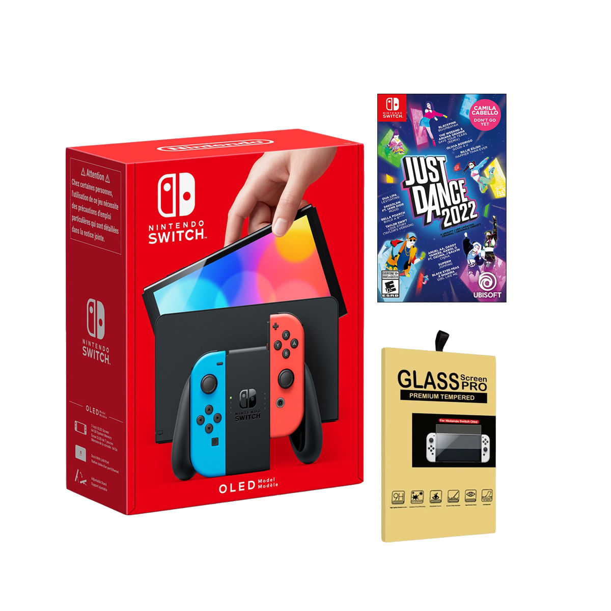 Consola Nintendo Switch Oled Neon + Just Dance 2022 + Mica