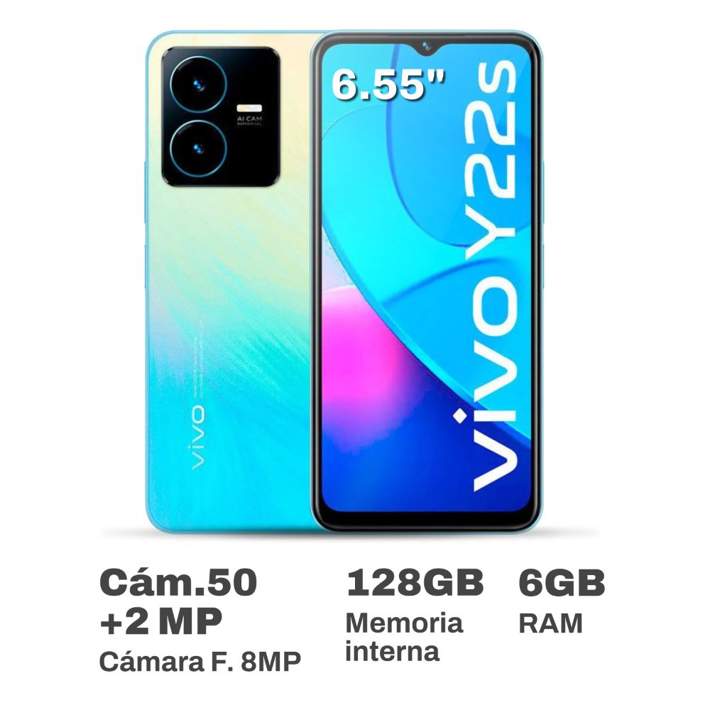 Celular Vivo Y22S 6.55" 6GB RAM 128GB Cyan Verano