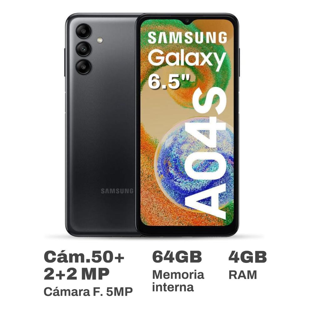 Celular Samsung A04s SM-A047MZKELTP 6.5" 4GB RAM 64GB Negro