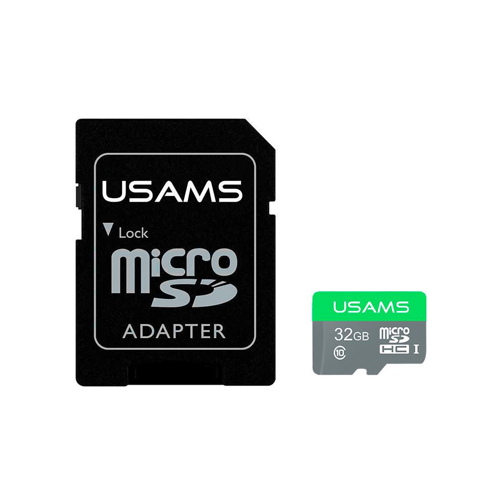 Tarjeta Micro SD Usams High Speed de 32GB + Adaptador Gris Oscuro