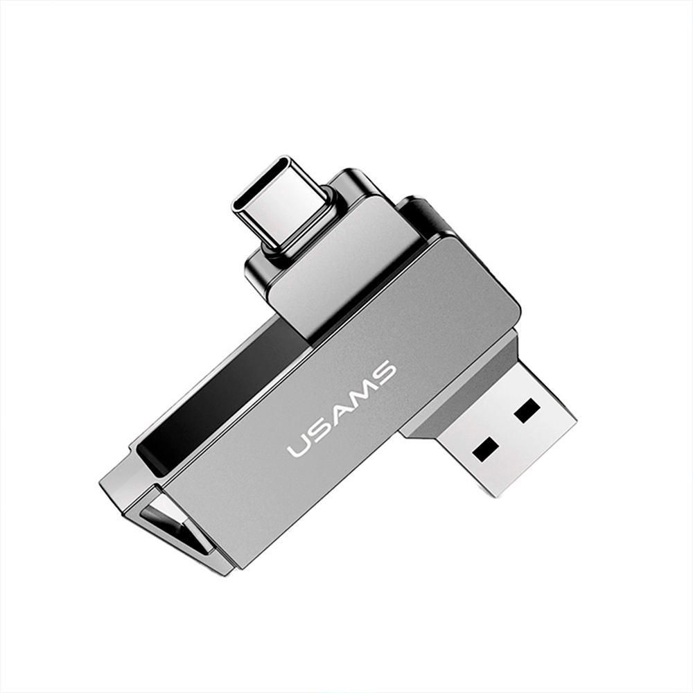 Memoria USB Usams Rotable Type-C + USB de 32GB Negro