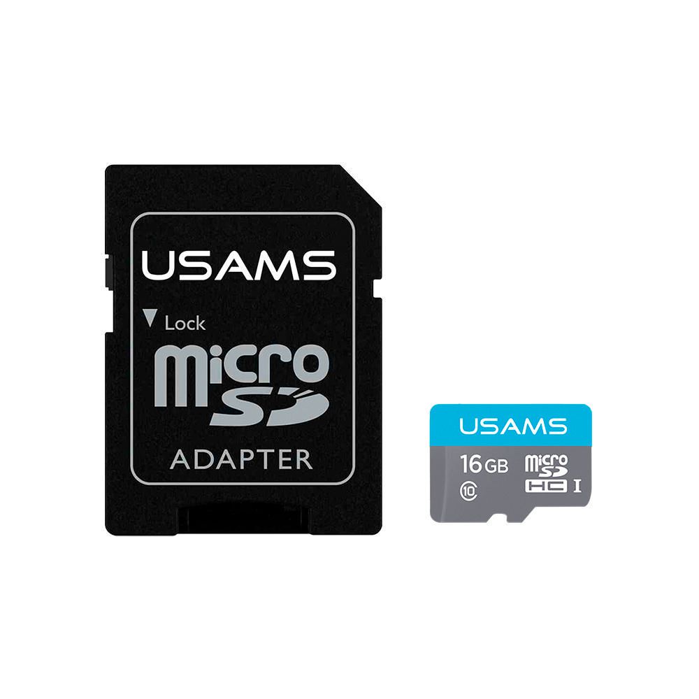 Tarjeta Micro SD Usams High Speed de 16GB + Adaptador Gris Oscuro