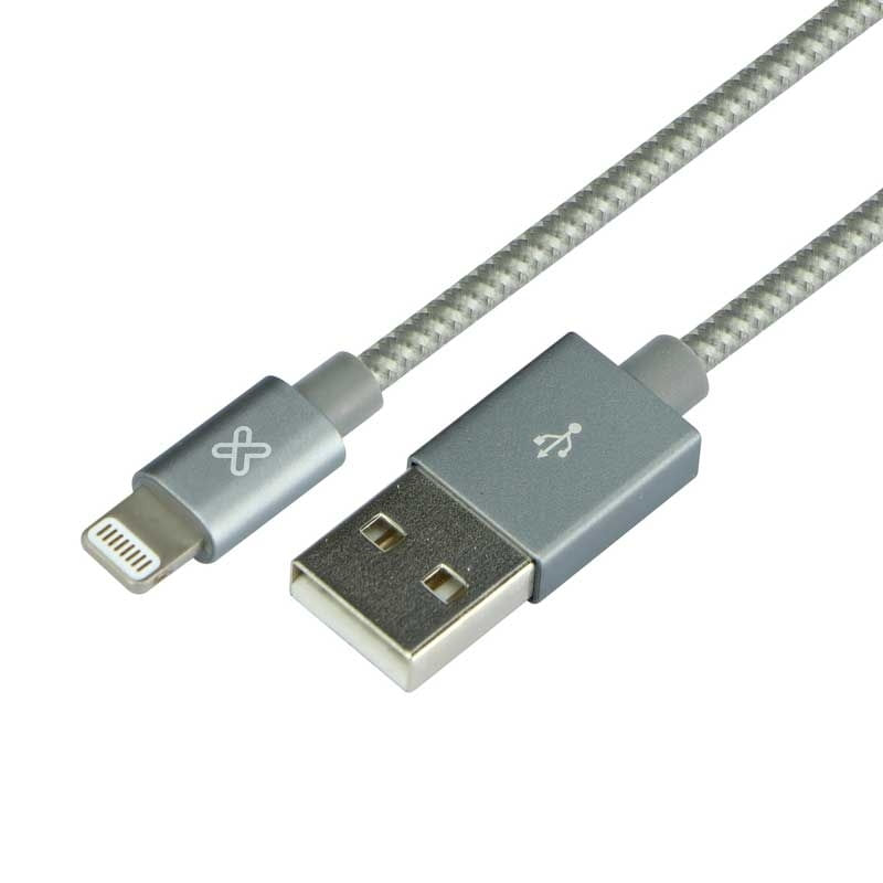 Cable Klip Xtreme Lightning® MFI a USB 3.0 de 2 metro Gris - KAC-020GR