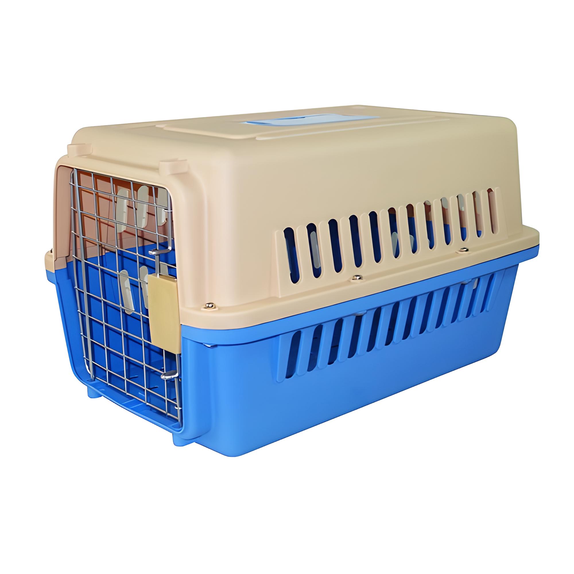 Transportador de mascotas, Kennel, Canil Pequeño L48 - Piso Impermeable - Celeste