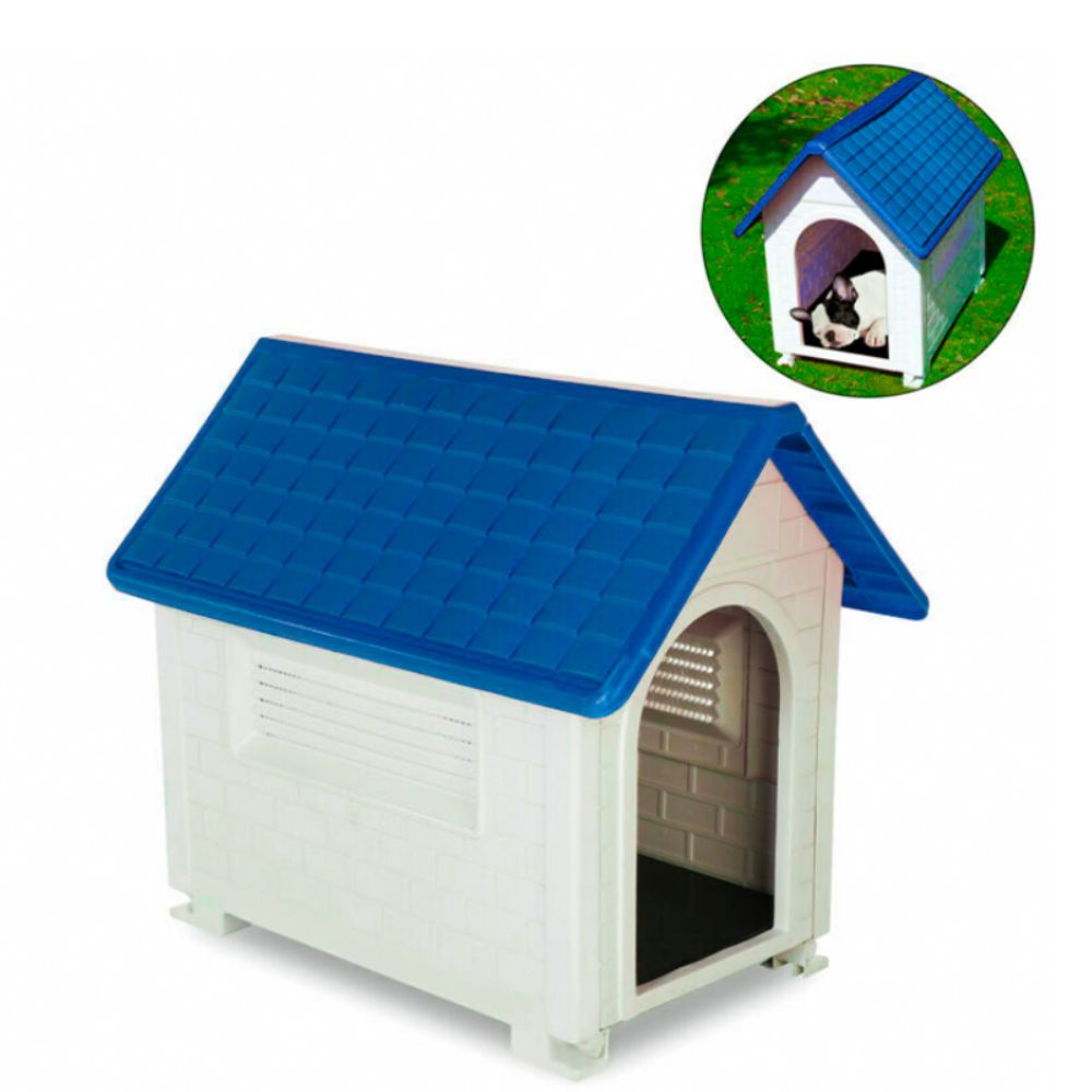 Casa de Plastico para Perro - Techo Azul