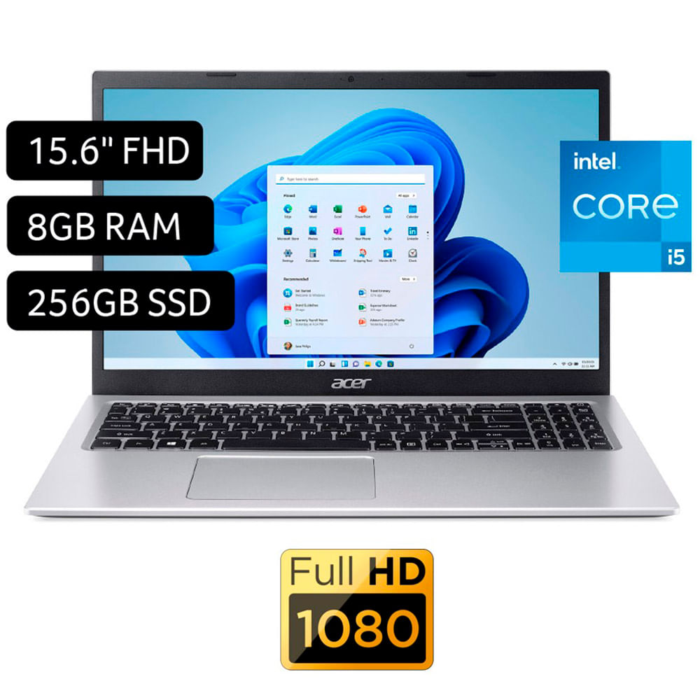 Laptop ACER Aspire 3 A315-58-56J6 15.6" Intel Core i5 11va generación 8GB 256GB SSD