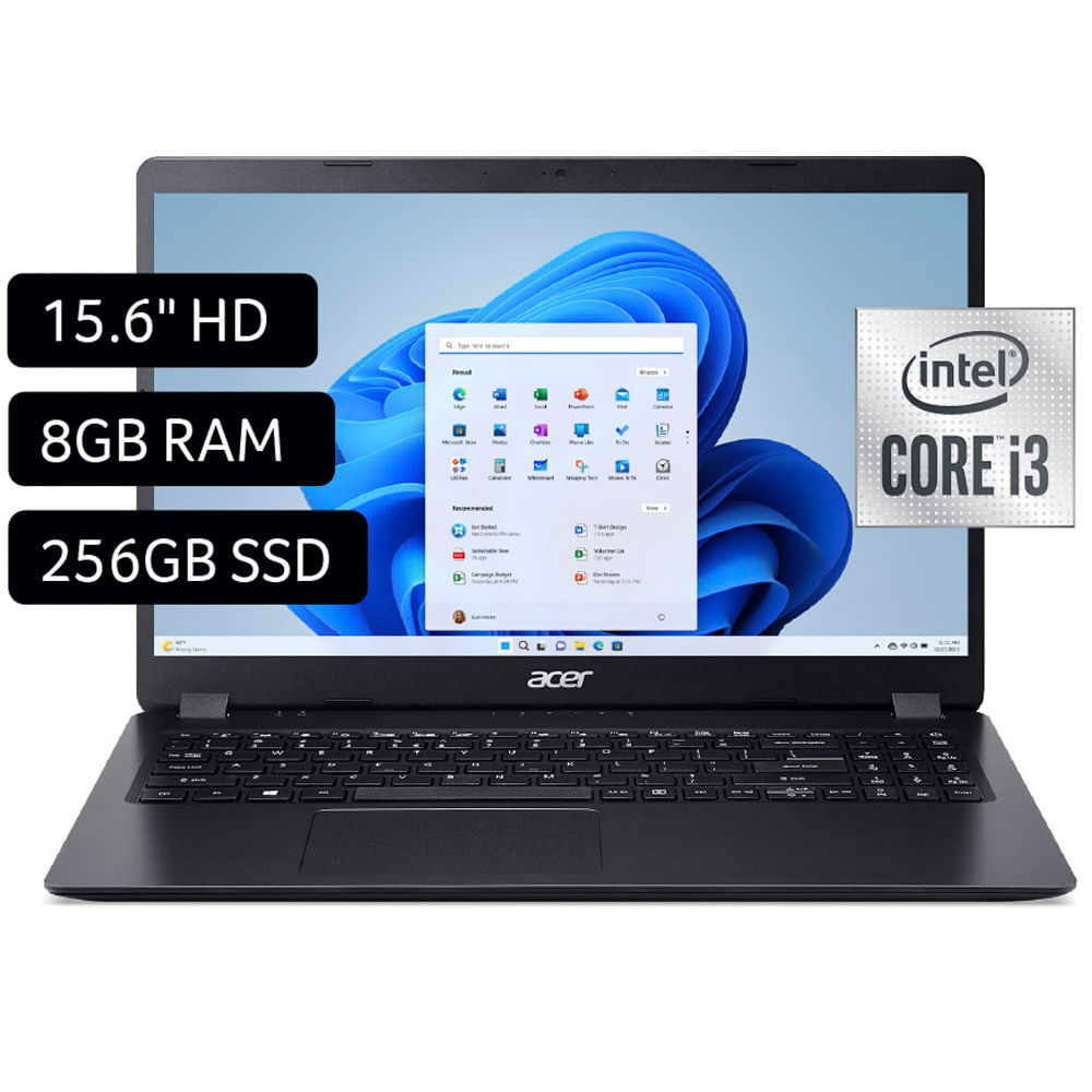 Laptop ACER Aspire 3 A315-56-30JP 15.6" Intel Core i3 10ma generación 8GB 256GB SSD