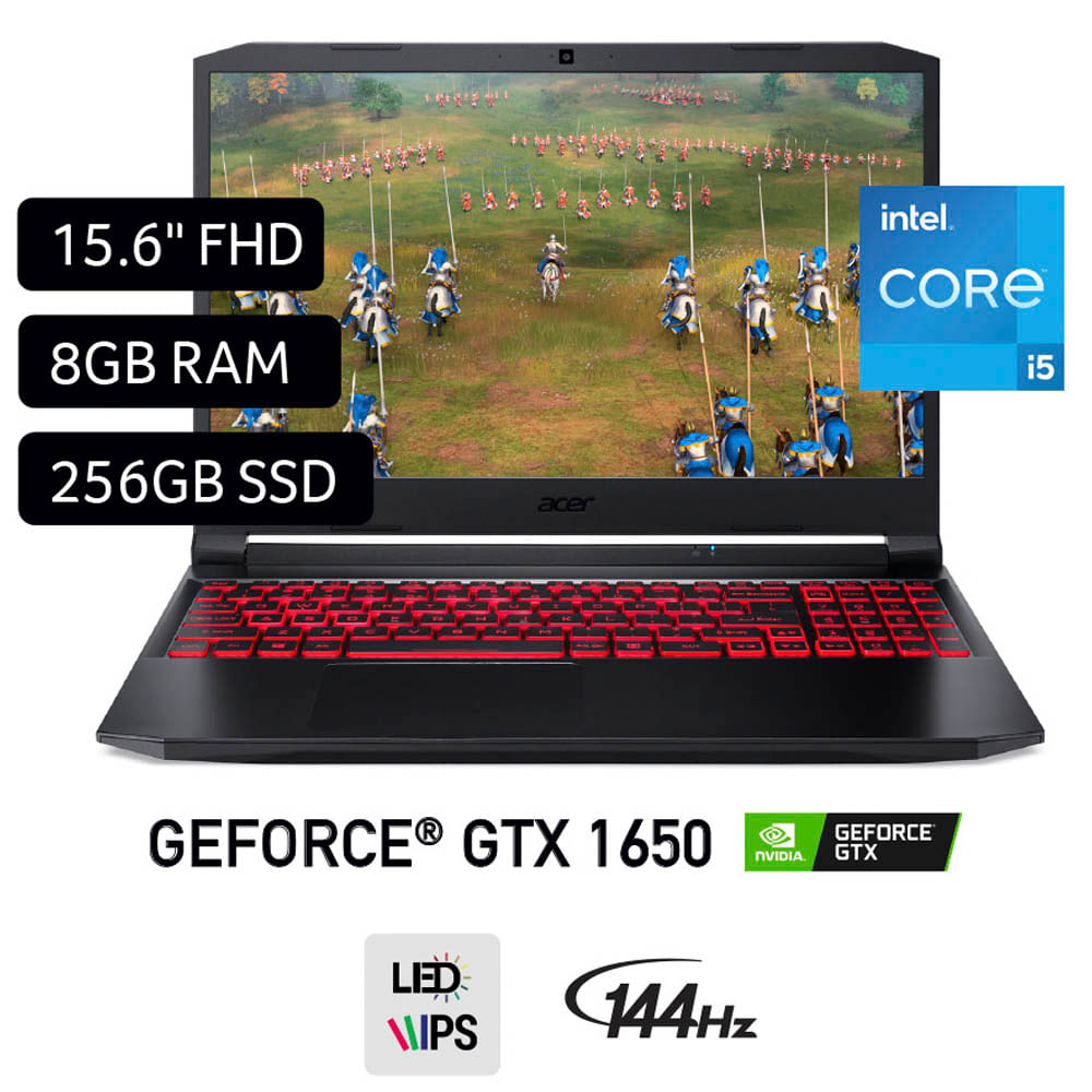Laptop Gamer ACER Nitro 5 AN515-57-51L5 15.6" Intel Core i5 11va generación 8GB 256GB SSD