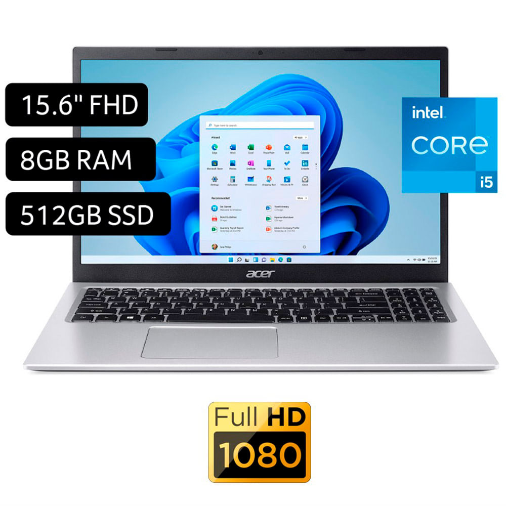 Laptop ACER Aspire 3 A315-58-55VU 15.6'' Intel Core i5 11va generación 8GB 512GB