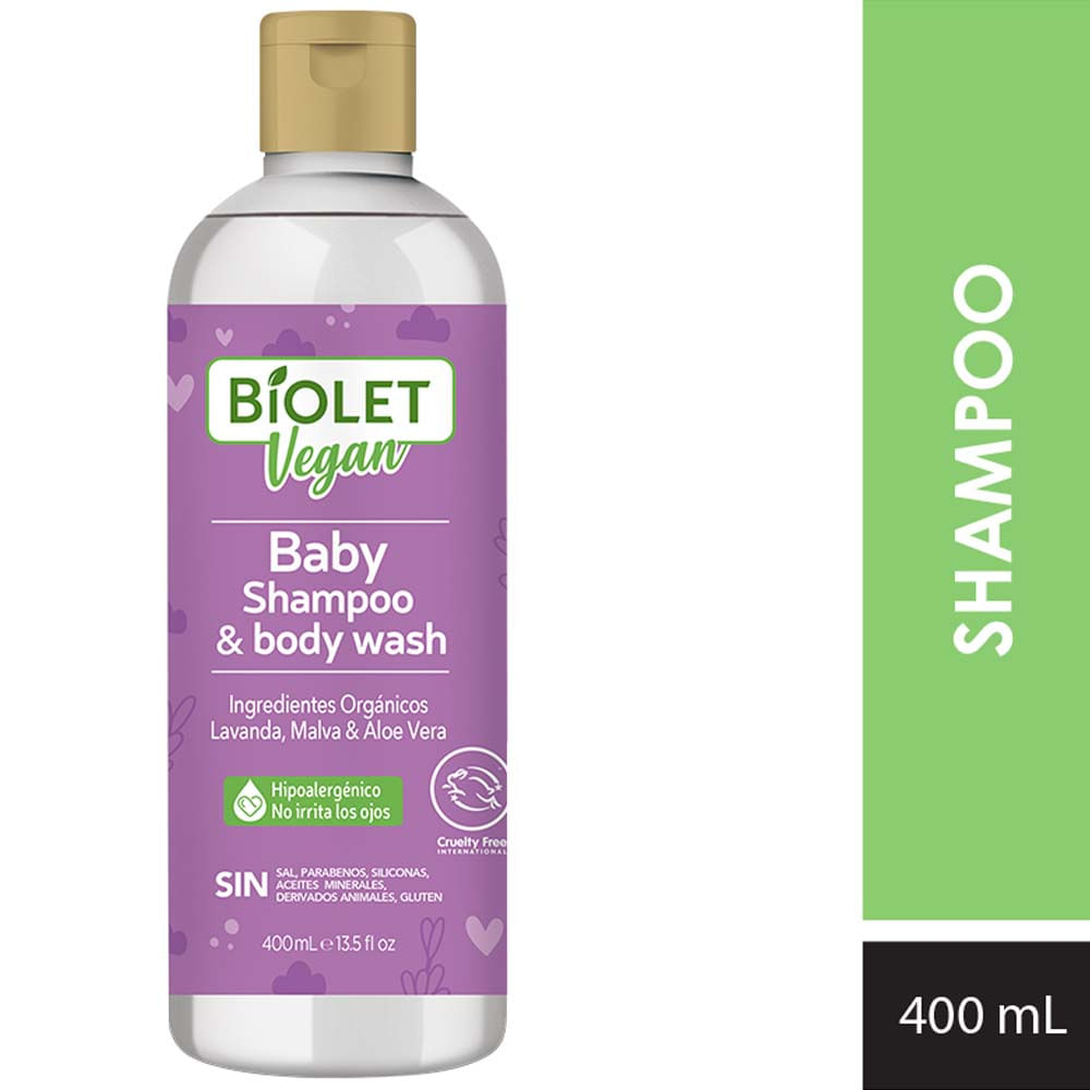 Shampoo para Bebé BIOLET Vegan de Lavanda Frasco 400ml
