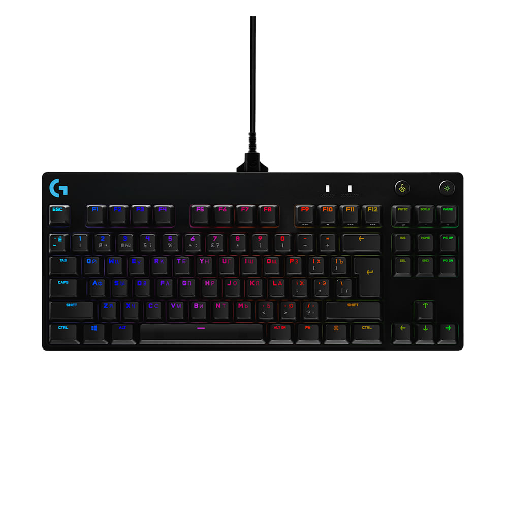 Teclado Logitech Pro Keyboard RGB Mecánico Switch GX Blue Clicky Negro