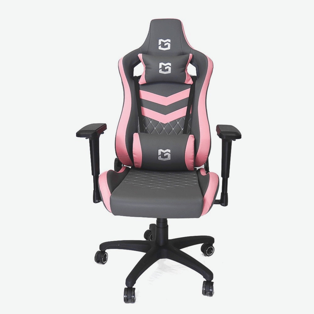 Silla Gamer Hera Ergonómica Brazos 4d Reclinable 180° Premium Color Gris con Rosado