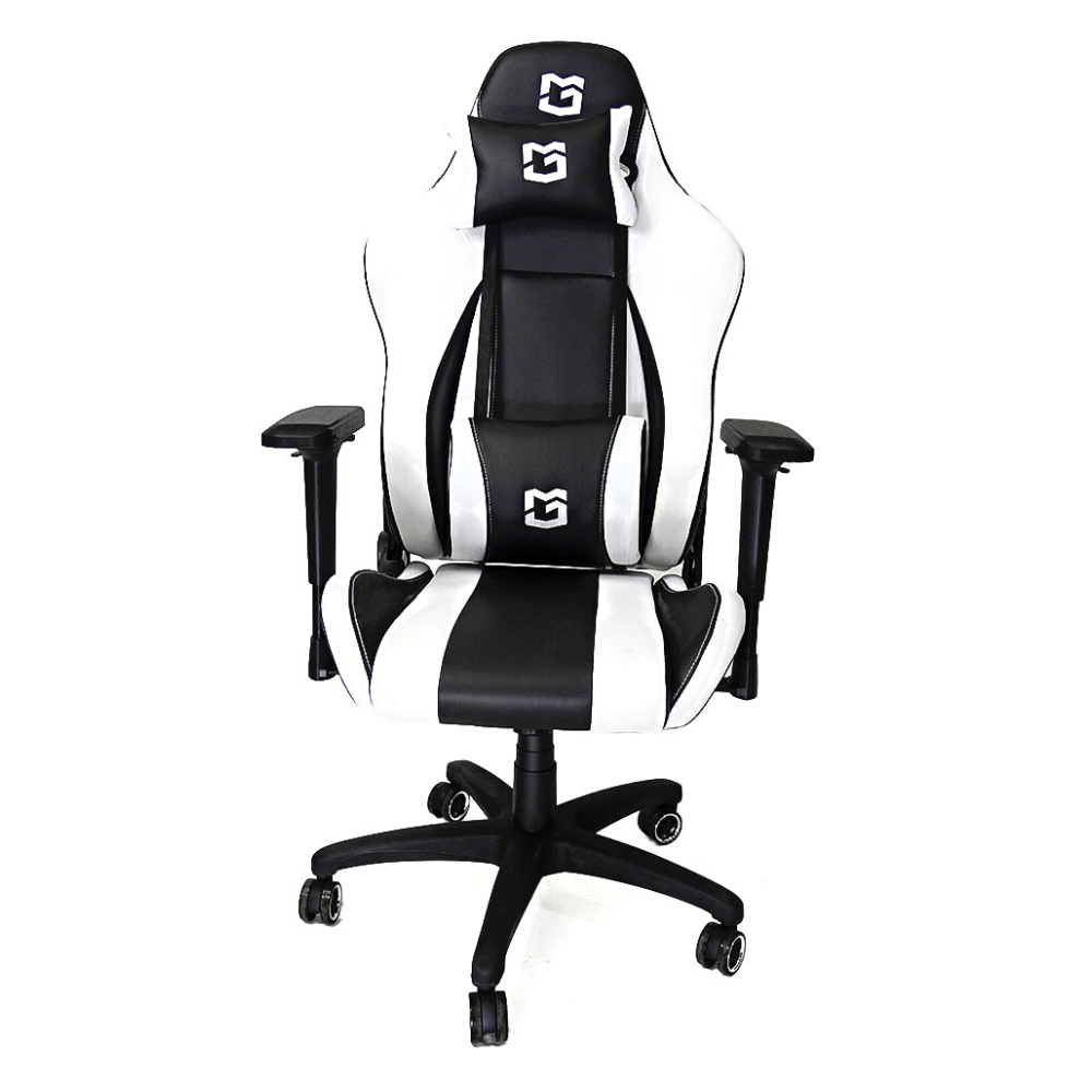 Silla Gamer Poseidon Ergonómica Brazos 4d Reclinable 180° Premium Color Negro con Blanco