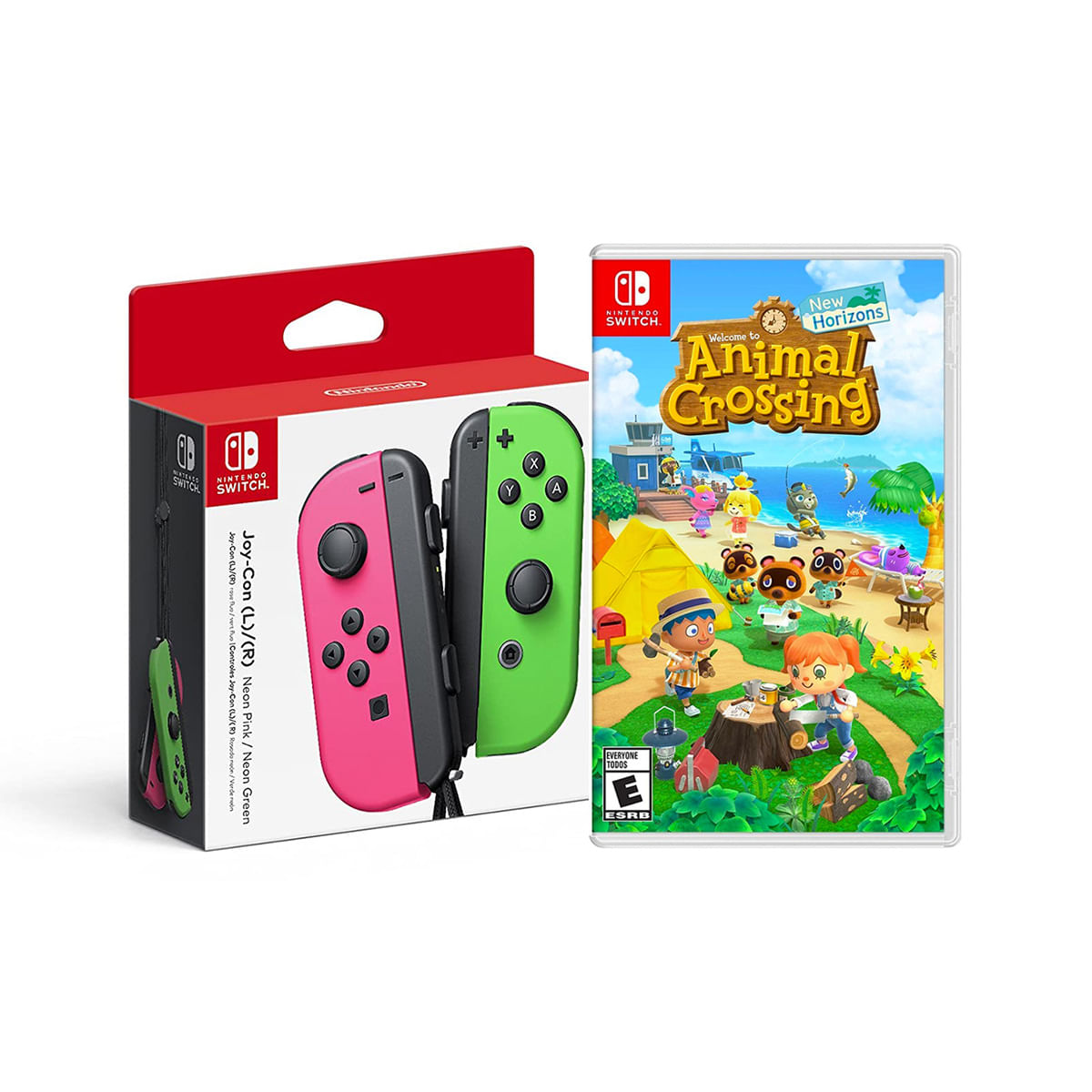 Animal Crossing + Joy Con rosa & Verde Splatoon Nintendo Switch