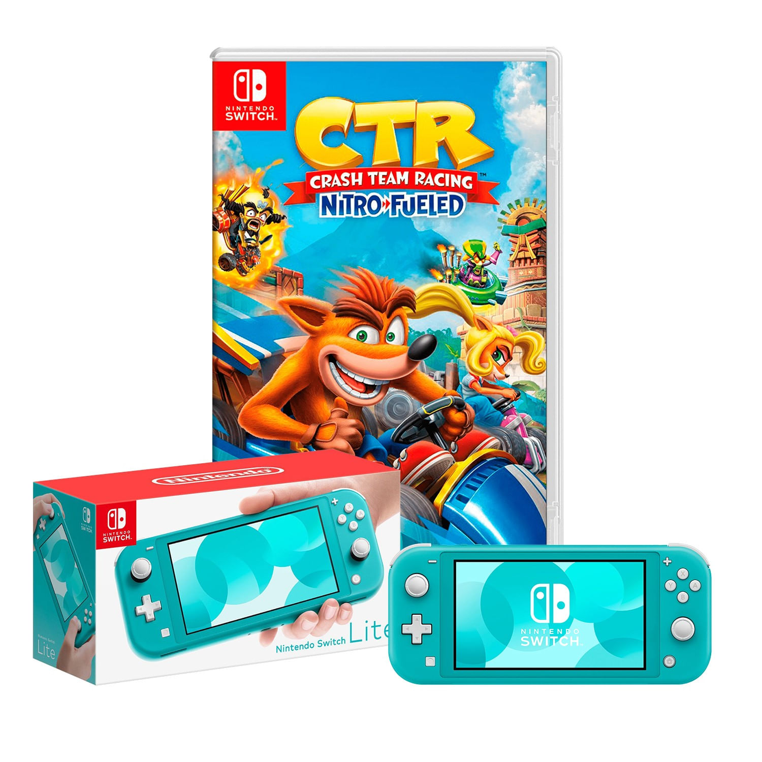 Consola Nintendo Switch Lite Turquesa + Crash Team Racing