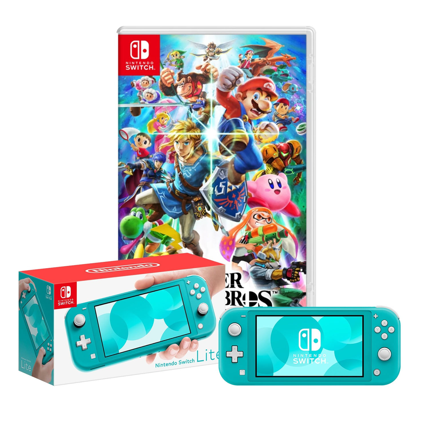 Consola Nintendo Switch Lite Turquesa + Super Smash Bros Ultimate