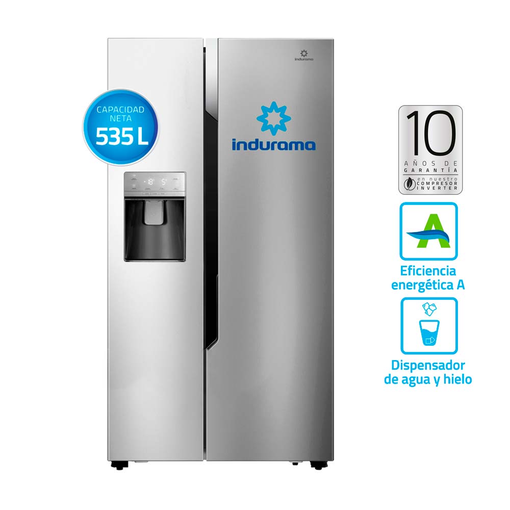 Refrigeradora Indurama RI-799DH Side By Side 535L Plateado