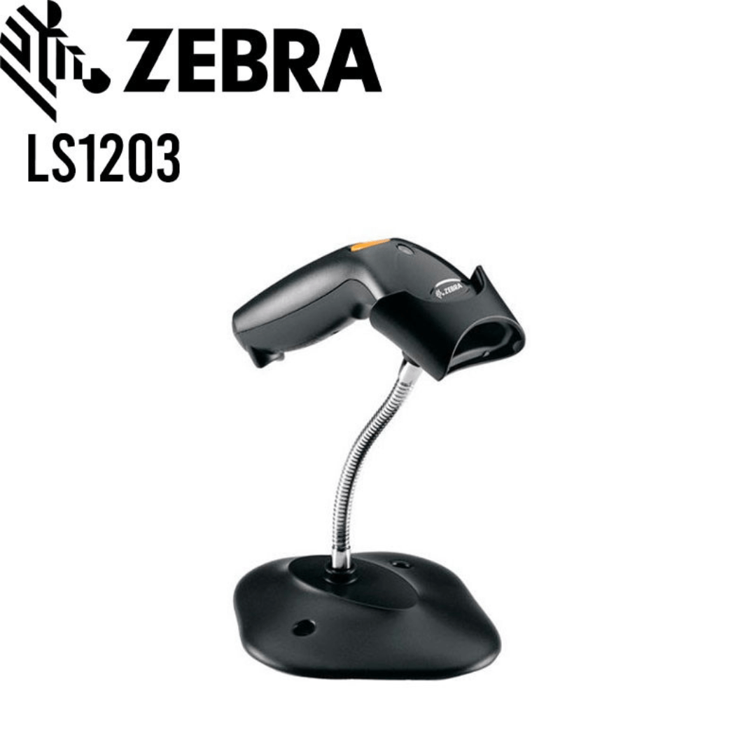 Lectora de Código de Barra Zebra LS1203 BLACK, BASE & CABLE USB