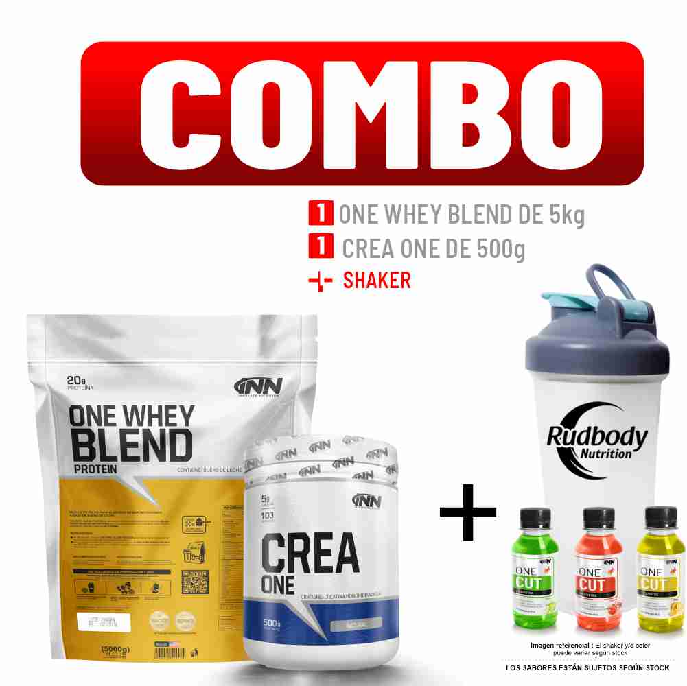 Combo Innovate Nutrition - One Whey Blend Protein 5000gr Vainilla + Crea One 500gr + Shaker