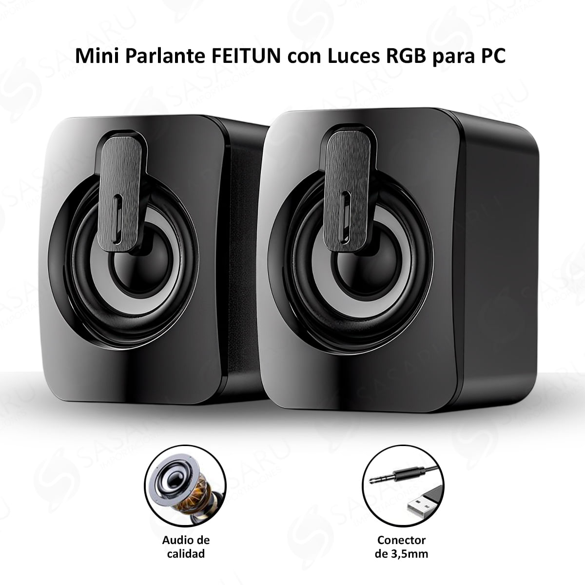 Mini Parlante FEITUN Para PC con Luces RGB