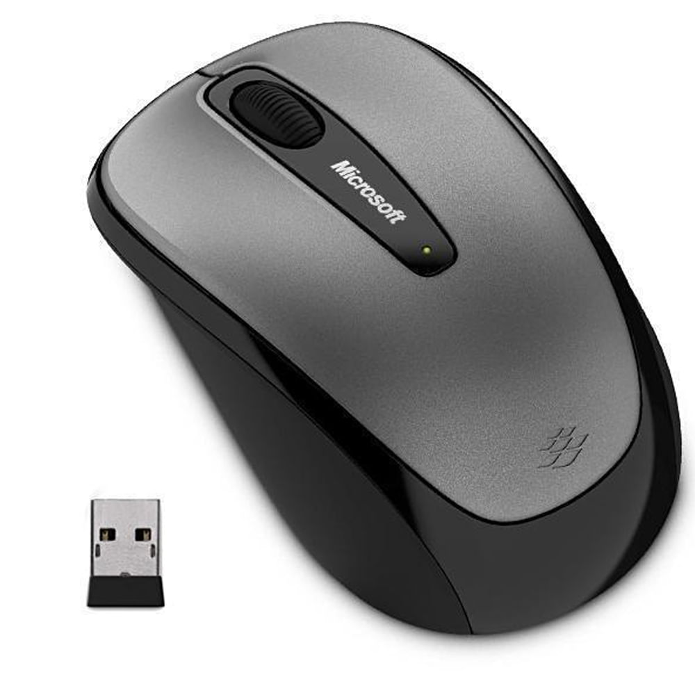 Mouse óptico inalámbrico Microsoft Mobile 3500, 1000 dpi, BlueTrack, Gris, Receptor USB.