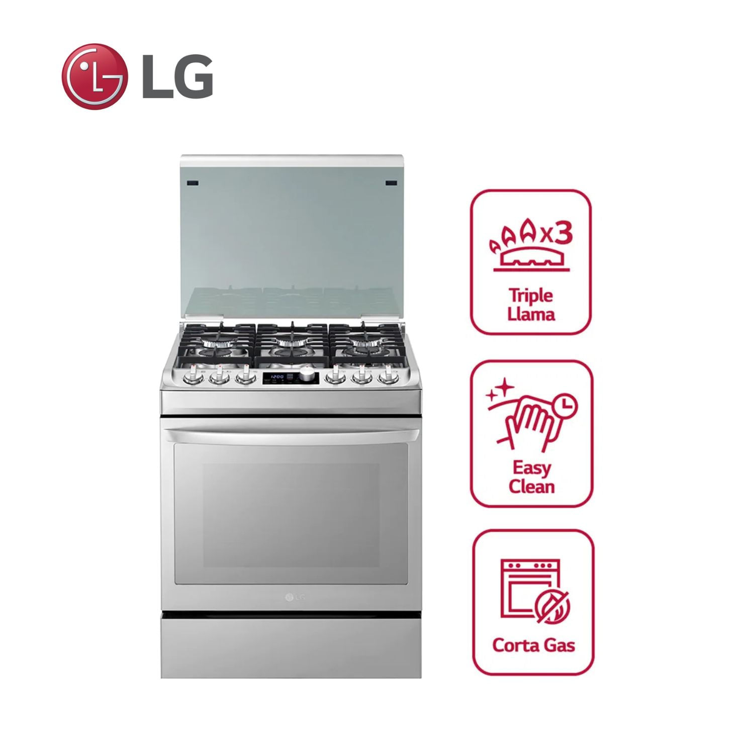 Cocina LG 6 Quemadores EasyClean RSG316T - Acero Inoxidable