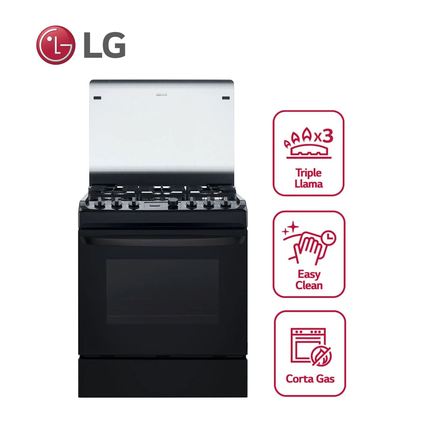 Cocina LG 6 Quemadores EasyClean RSG314S - Negro