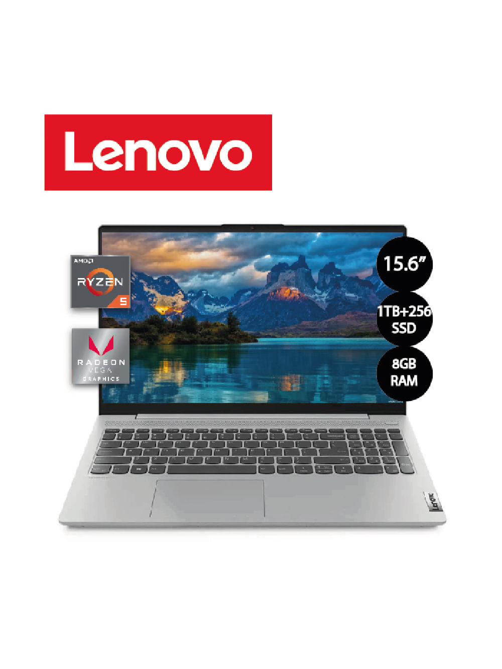 Laptop Lenovo 15alc05 Ryzen 5-5500u 8gb 1tb+256gb Ssd Radeon Vega 15.6?Fhd Freedos