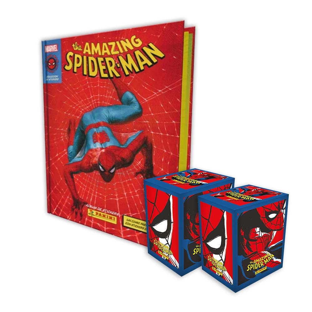 Álbum Spiderman Panini Tapa Dura + 2 Cajitas (100 Sobres)