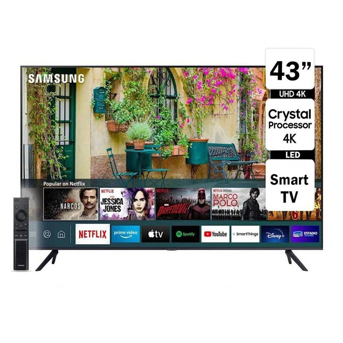 Televisor LED Smart TV 4K UHD 43" Samsung UN43AU7090GX