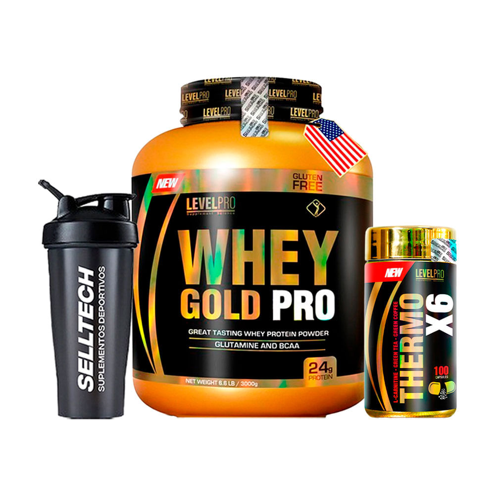 Whey Gold Prr 6.6lbs Chocolate+thermo X6 100 Tab+shaker