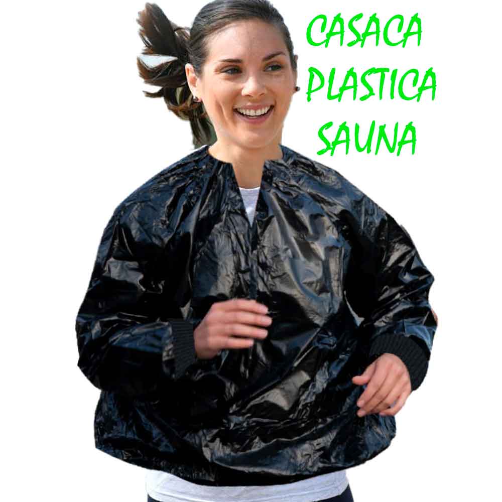 Casaca Sauna Unisex con Cierre Talla M Color Negro