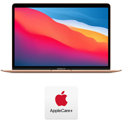 Apple 13.3 "MacBook Air M1 Chip con pantalla Retina (finales de 2020, oro) y plan de protección Applecare+