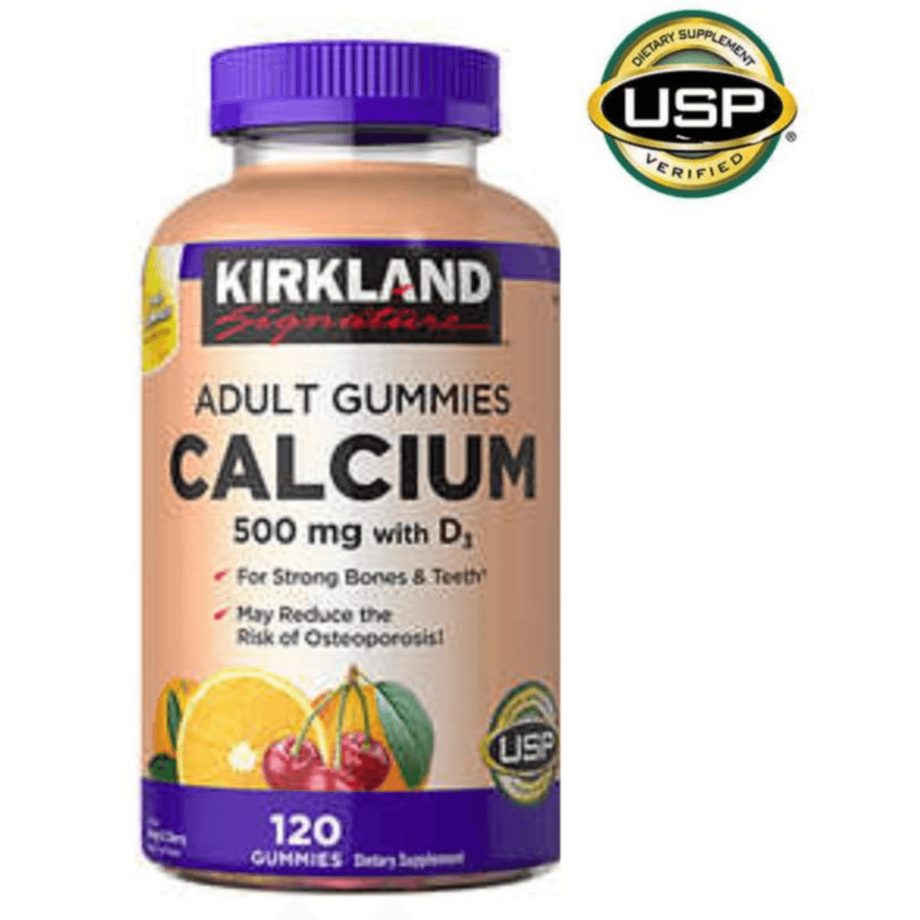 Calcio 500 mg con Vitamina D3 Kirkland Signature  120 gomitas