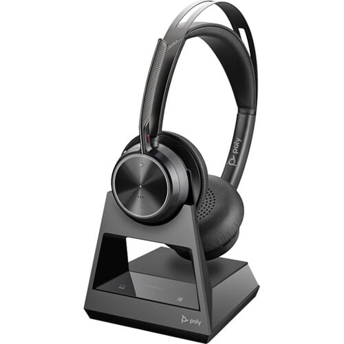 Plantronics Voyager Focus 2 Oficina de auriculares en orejas de ruido estéreo (estándar, USB Tipo A, base de oficina)