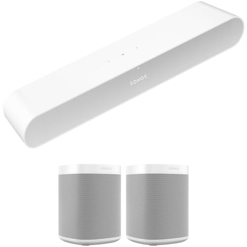 Sonos Ray Soundbar y kit de par de altavoces inalámbricos One SL (blanco)