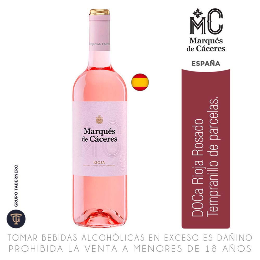 Vino Rosé MARQUÉS DE CÁCERES Rioja Rosé Botella 750ml