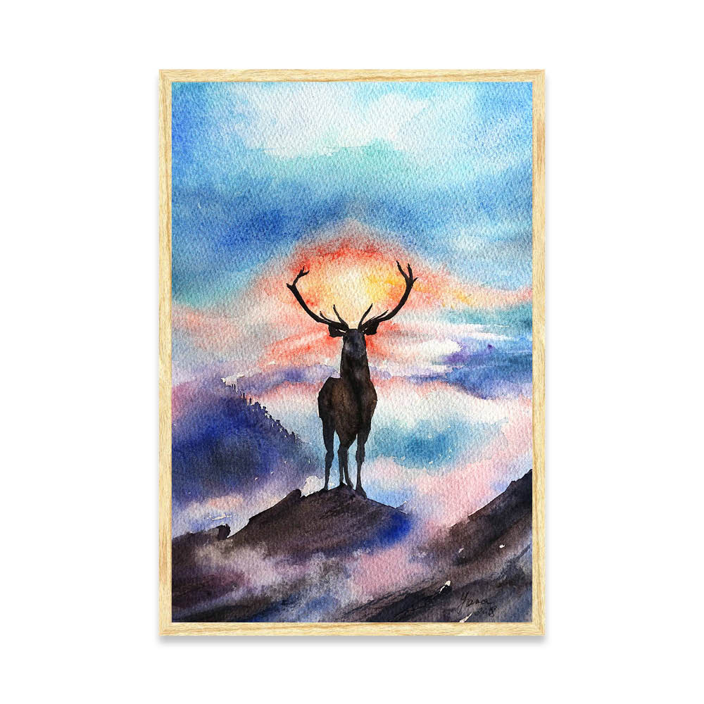 Cuadro Deer on the top of the world