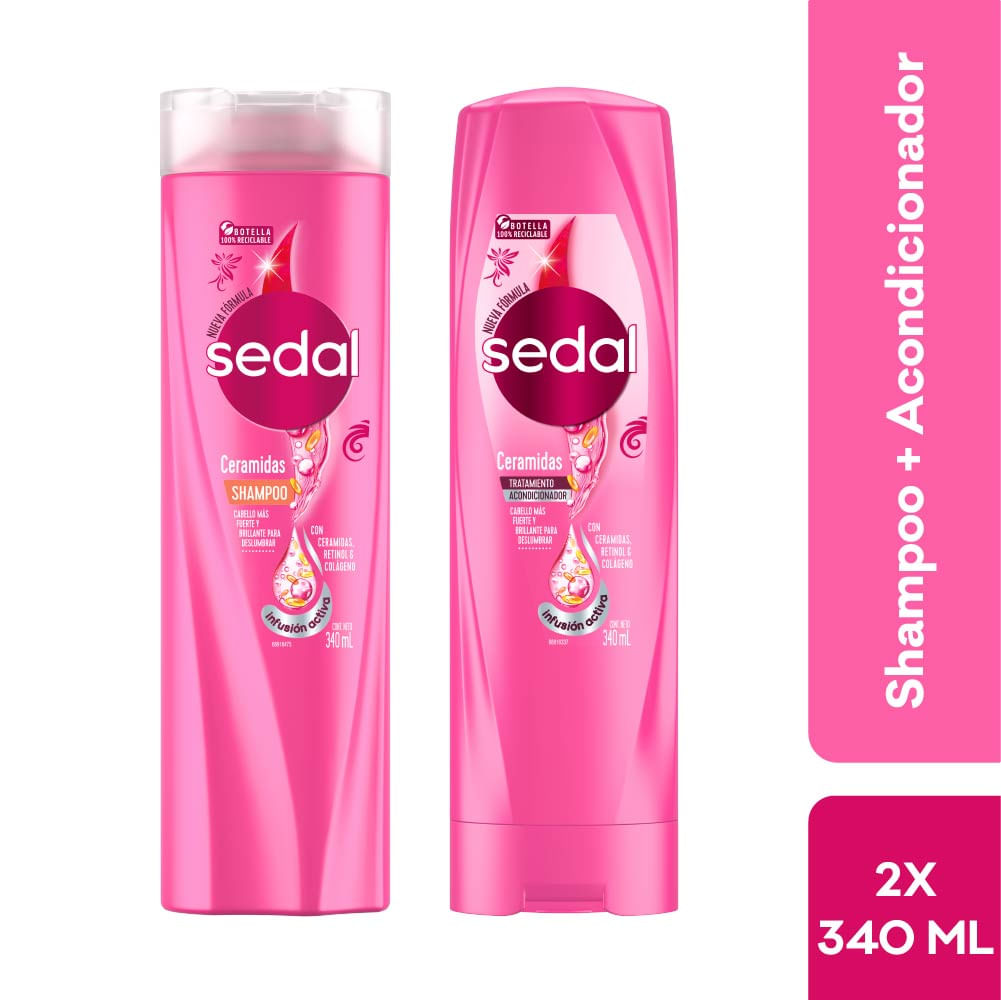 Pack SEDAL Shampoo Ceramidas Frasco 340ml + Acondicionador Frasco 340ml