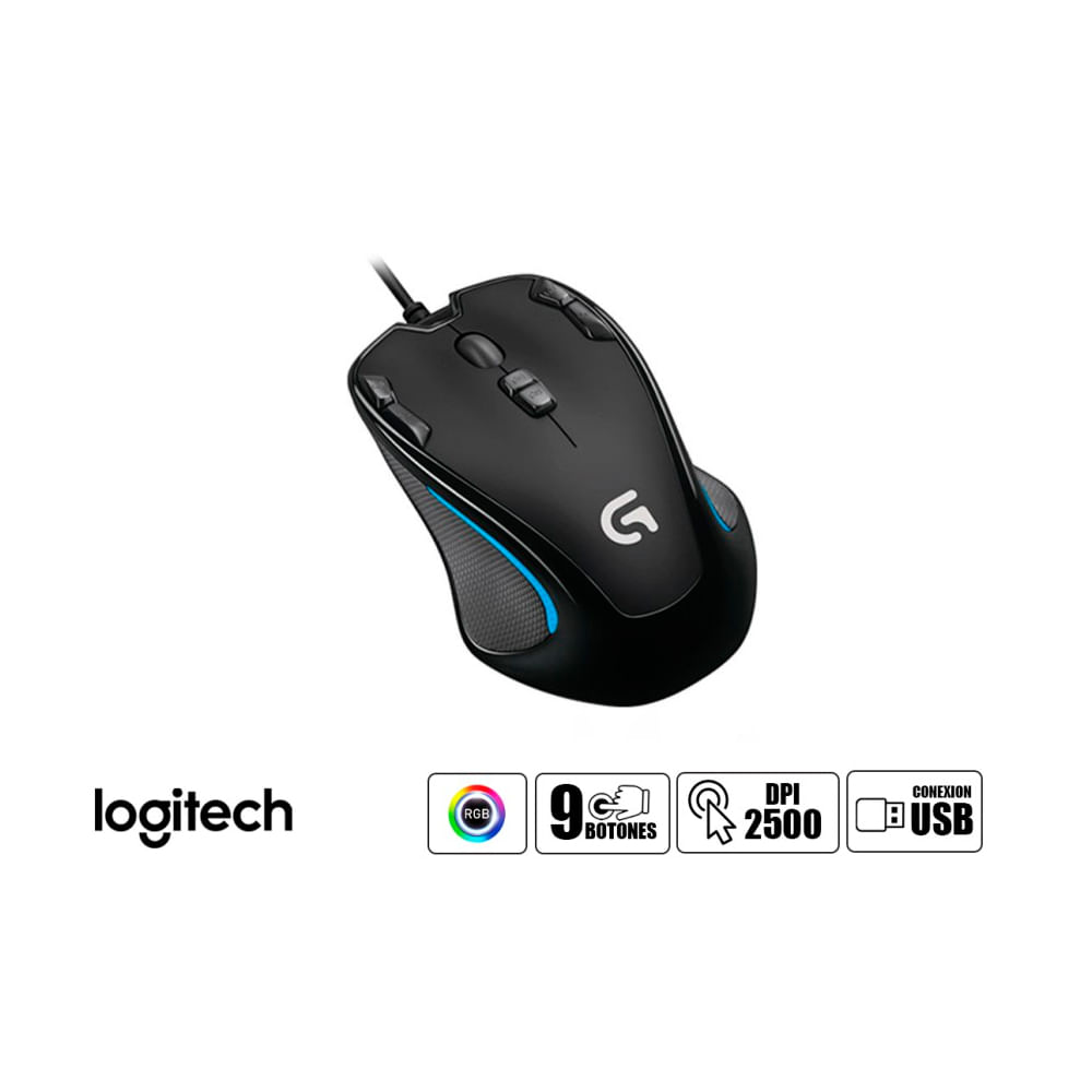 Mouse Gaming G300S Logitech Optico USB Negro