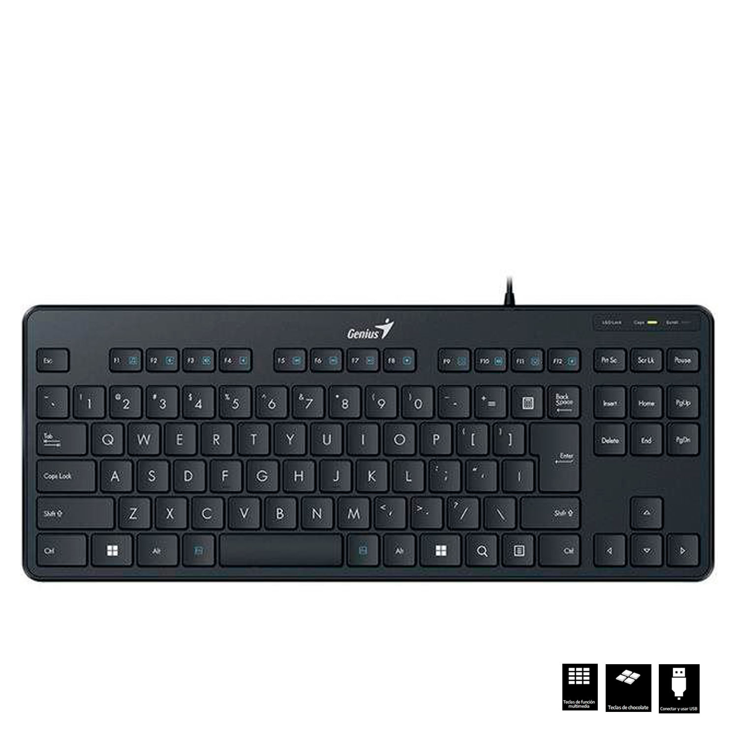 Teclado Genius Compact Multimedia Keyboard Luxe Mate 110 Negro