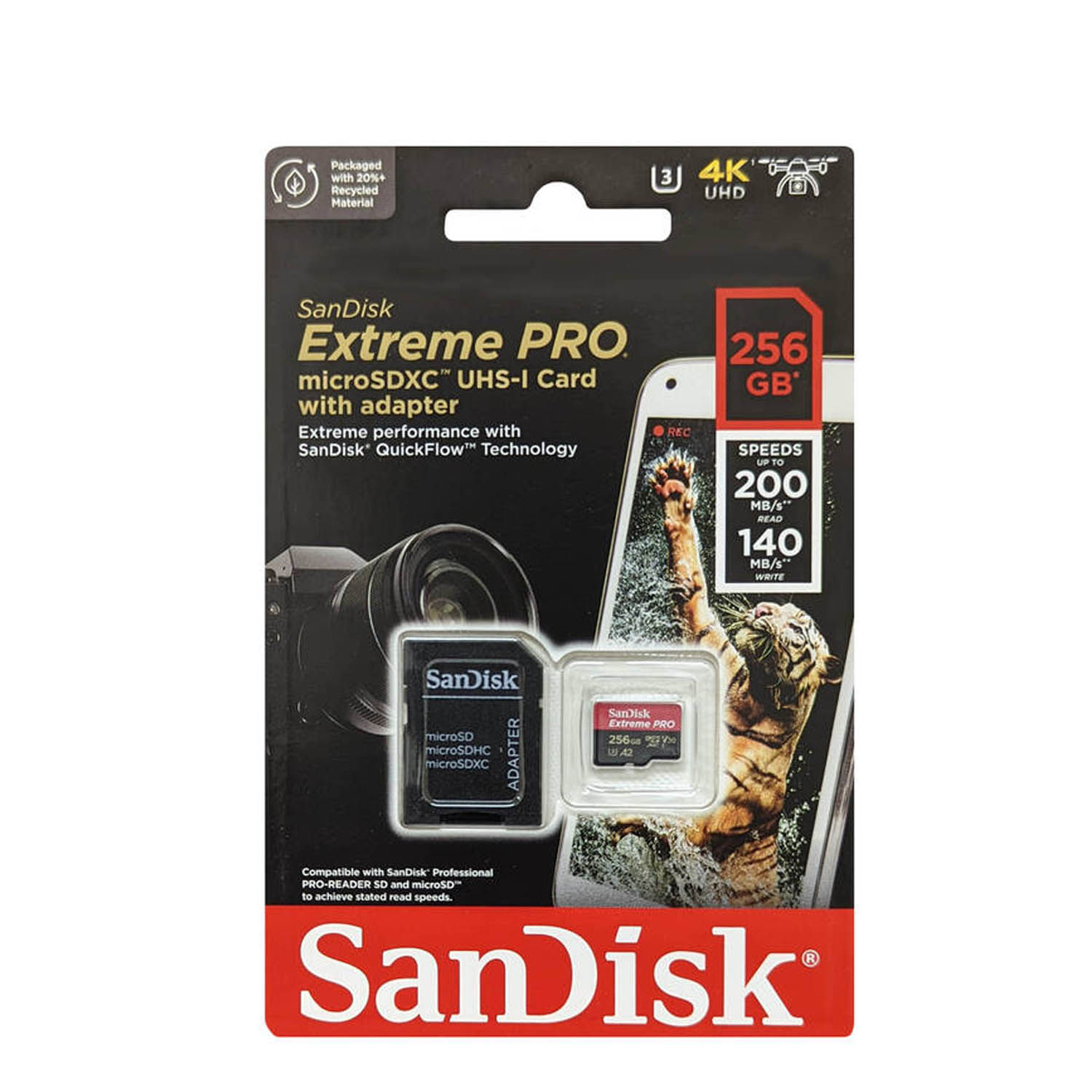 Memoria Sandisk Micro SD Extreme Pro 256GB 4k 200MBS A2 U3 - SDSQXCD-256G-GN6MA