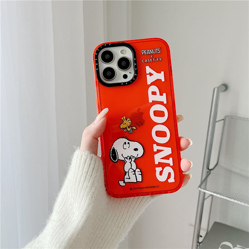 Case ScreenShop Para Samsung Galaxy S22 Ultra Snoopy Rojo Transparente Casetify