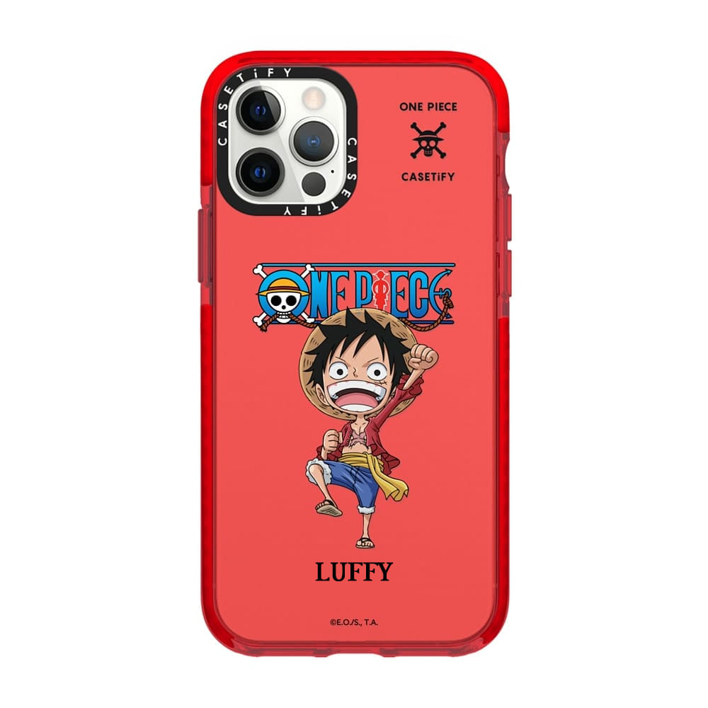 Case ScreenShop Para iPhone 14 Plus One Piece Luffy Rojo Transparente Casetify