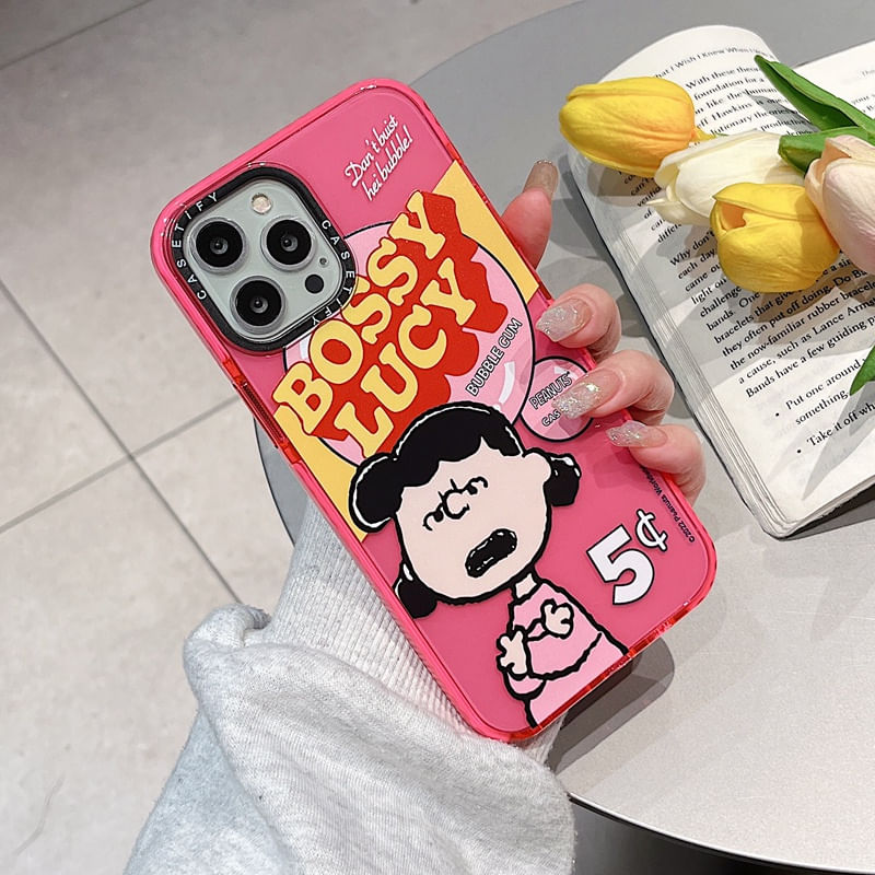 Case ScreenShop Para Samsung Galaxy S22 Plus Snoopy Bossy Lucy Fucsia Transparente Casetify