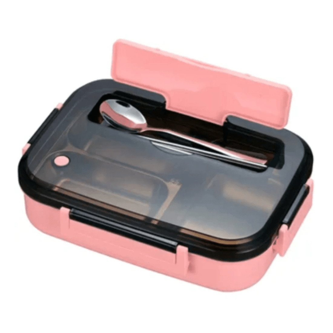 Lunch box 4 compartimientos genérico celeste/rosa